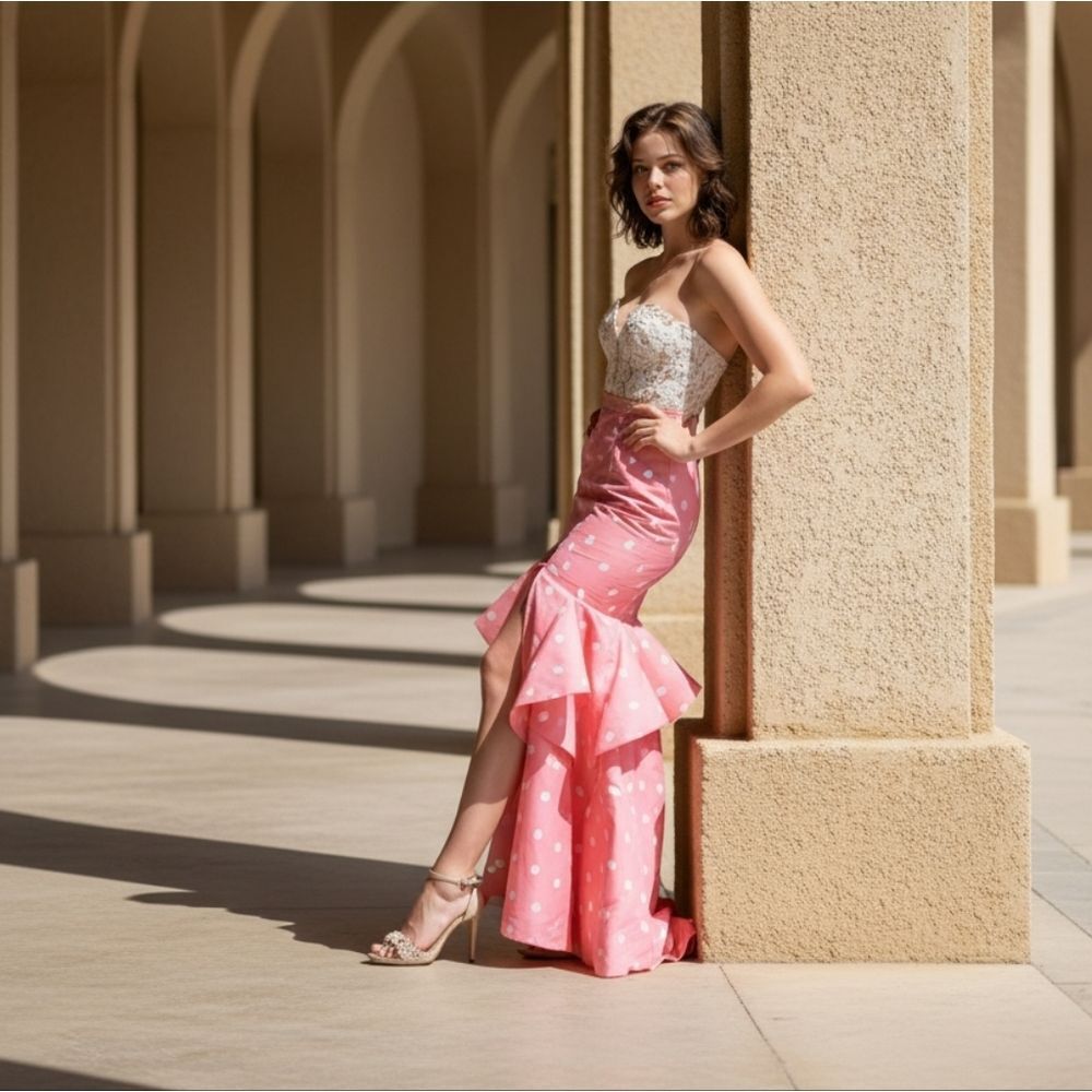 Sherri Hill Pink and White Wedding Dress